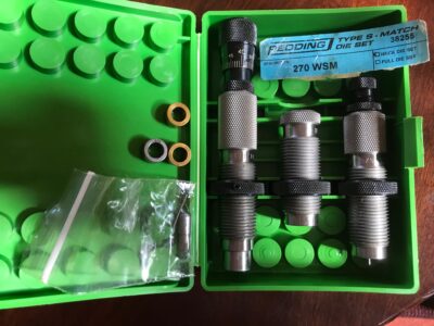 270 WSM Reloading dies and components