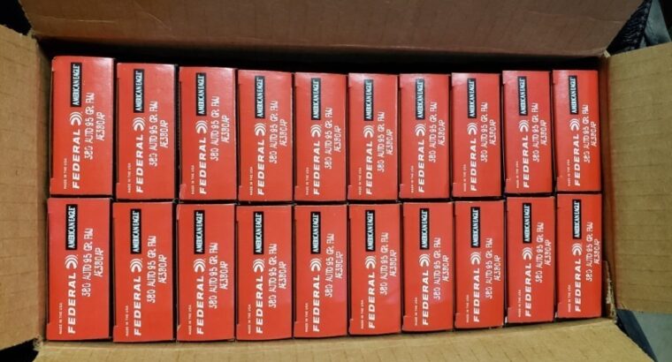 RDY2SHIP 1000 ROUNDS NEW FEDERAL AMERICAN EAGLE .380 ACP 95