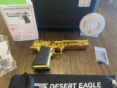 Magnum Research 50 AE Desert Eagle 6” Titanium Gold Tiger St