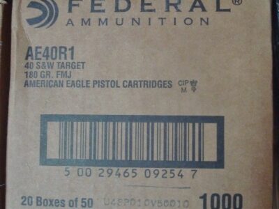 1000 Federal .40 s&w 180 gr FMJ 40s&w brass 40 ammo AE40R1