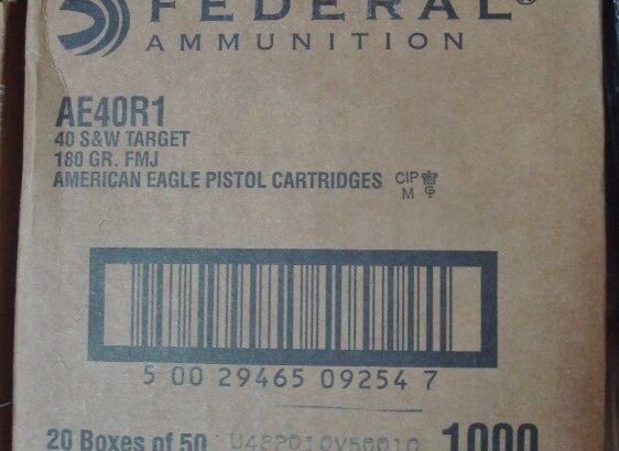 1000 Federal .40 s&w 180 gr FMJ 40s&w brass 40 ammo AE40R1